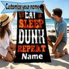 Custom Name Personalized SLAM DUNK Print Beach Towel, for Trip Camping Beach Party Home Decor, Birthday Gift for Family & Friends