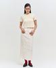 Editeom Crinkle Split Skirt - Ivory