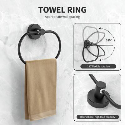 Badezimmer Handtuchhalter Set Handtuchstange Toilettenpapierhalter Handtuchring Bademantelhaken Edelstahl Wandmontiertes Badezimmer Zubehör Set