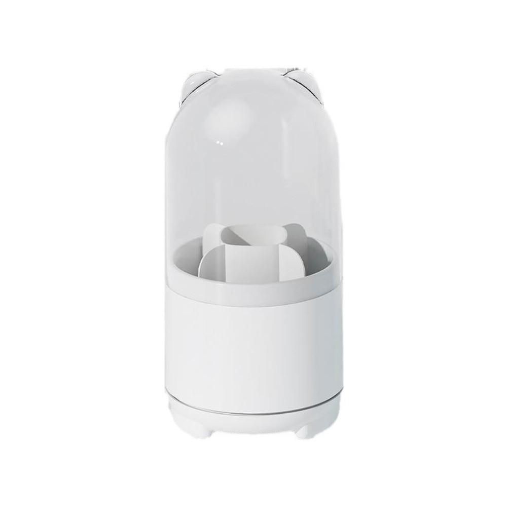 360° Rotary Makeup Brush Holder with Cover Luxury Cosmetics Storage Box  Desktop
