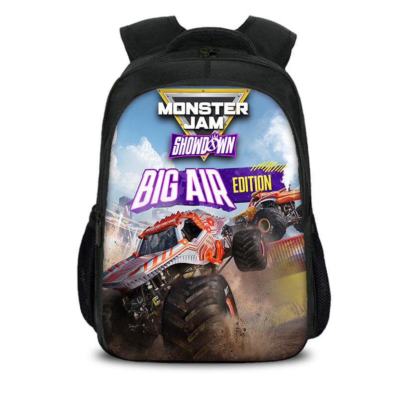 Monster Jam double-layer backpack cartoon print new trend student school best campus companion birthday gift