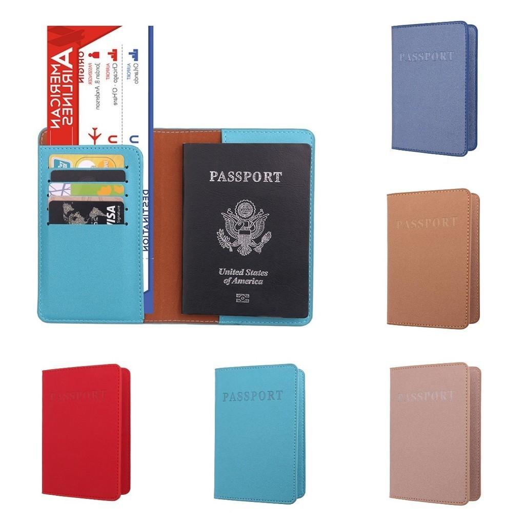 Passport Pu Leather Holder Multi Card Travel Wallet Cover Multiple Compartments