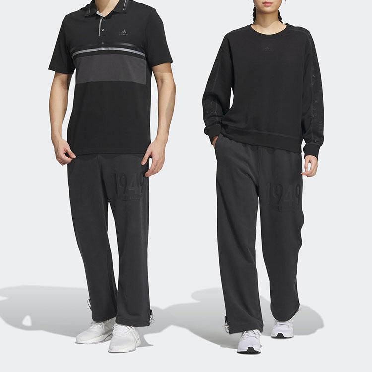 Adidas Letter Print Cuffed Loose Sports Pants Unisex Pants Black IK3504