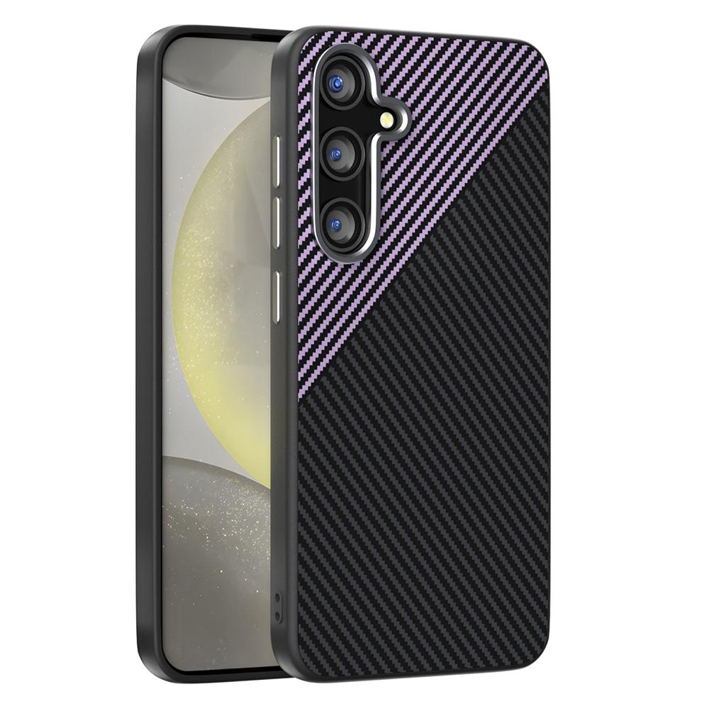 ABEEL For Samsung Galaxy S25 FE Magnetic Case Carbon Fiber Texture TPU PC PU Phone Back Cover