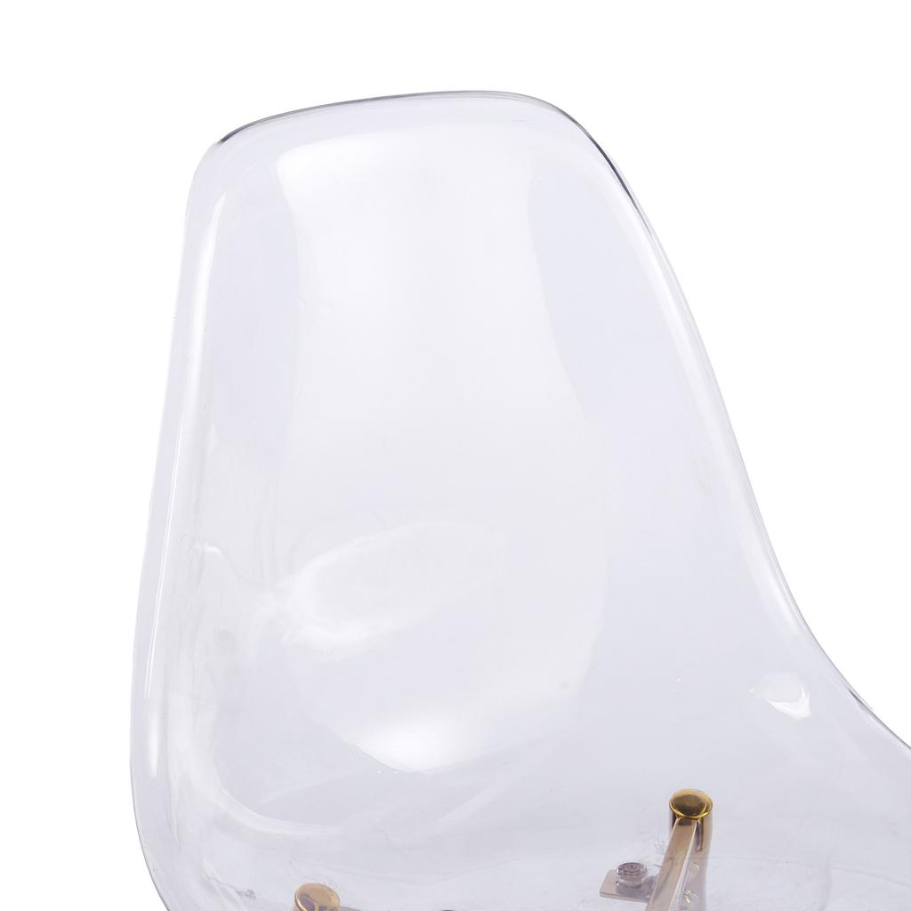 Clear Acrylic PET Spoon Chairs (Glam Gold Legs) - 4-Piece Set Modern Chic Dining Seats