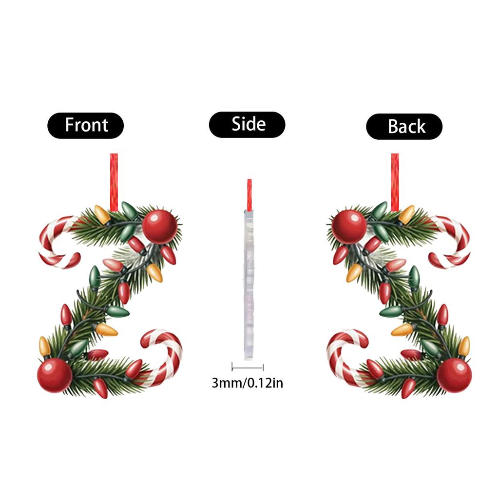 2D Christmas Decoration Pendant Christmas Tree Tag Theme Party Crafts Ornament