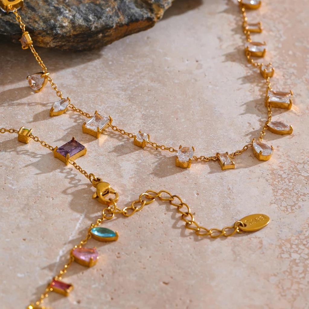 Bohemian Necklace Simple Necklace Beautiful Cubic Zirconia Necklace Beaded Necklace Suitable for Various Occasion