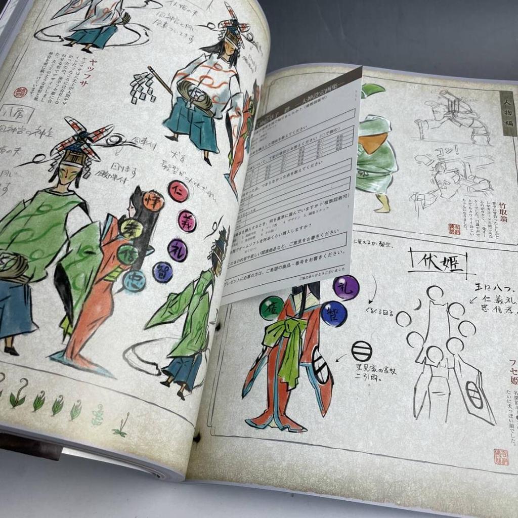 [USED] Okami Ezoushi Kizuna Okami Artwork Collection Tendo Taishi Issun Collection 2006 First Edition Capcom