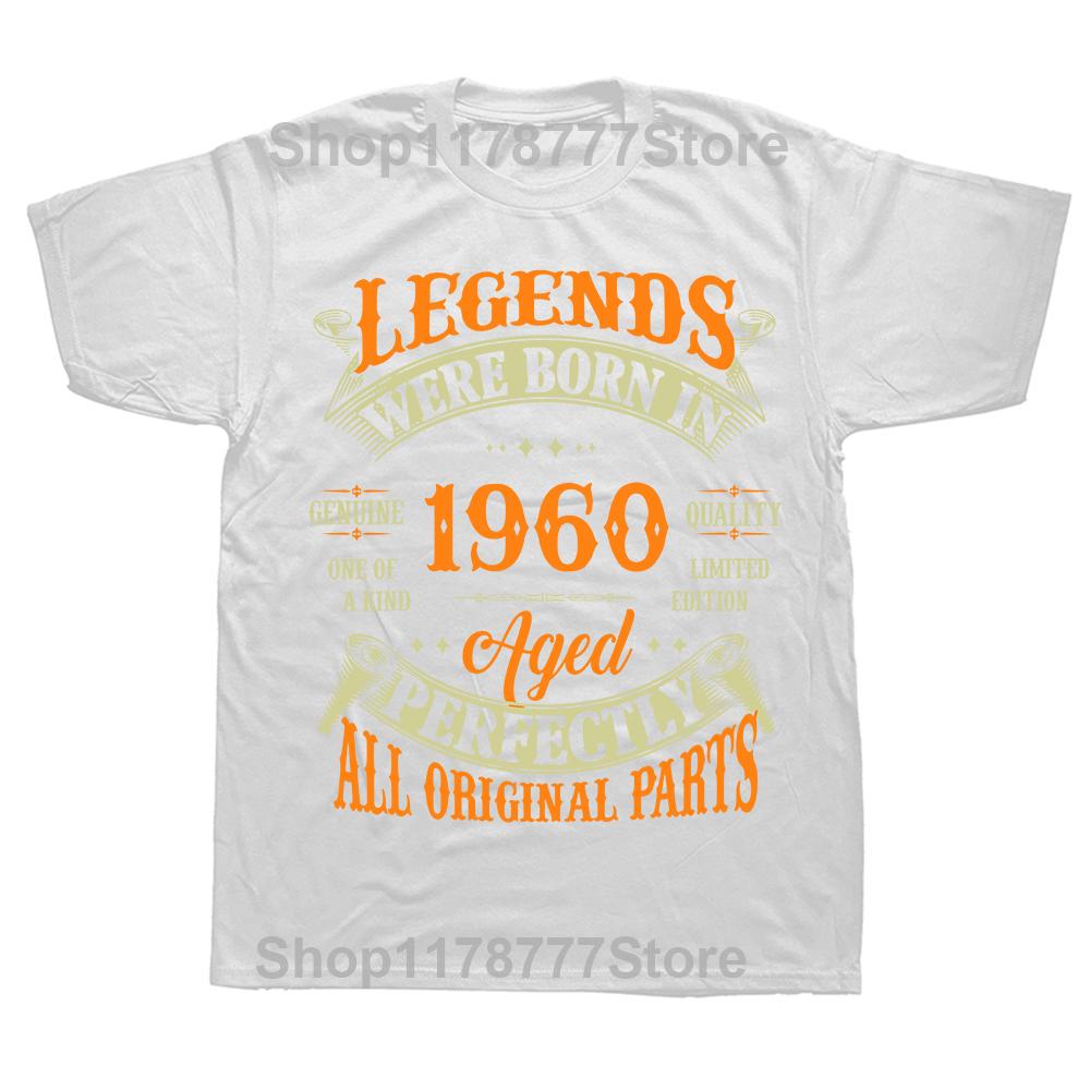 All Original Parts Made In 1960 TShirts 64th Birthday Gift Cotton TShirt Graphic Vintage Father Day Loose Style Short Sleeve