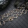 Decorative Metal Chain Belt Double Ring Waist Band Slimming Cummerbands Luxury Alloy Waistband