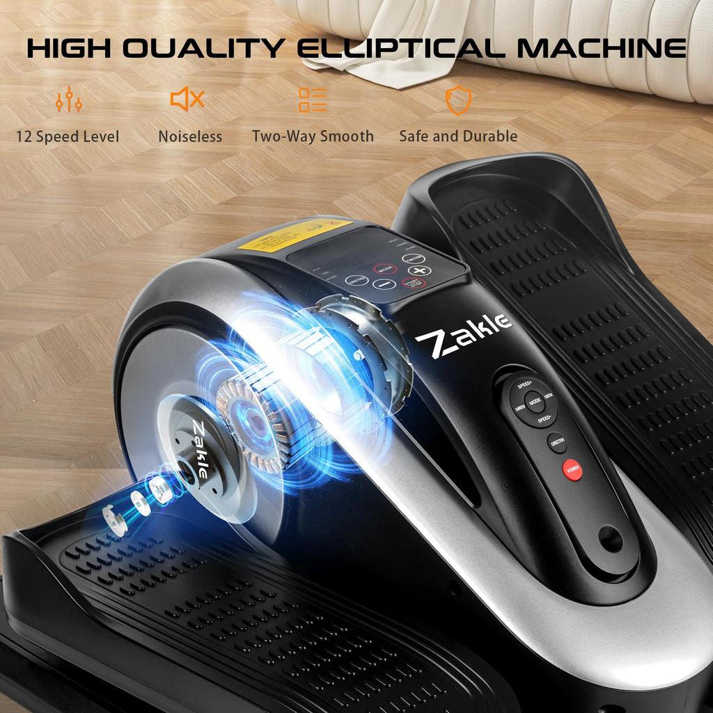 Zakle Elliptical Machine for Electric Elliptical Leg Exerciser with Remote Control 12 Portable Seat Pedal Exerciser as Seen on for Home Office