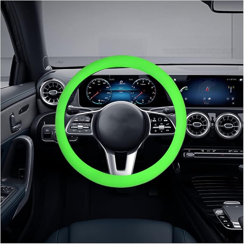 AICEL Car Silicone Steering Wheel Cover, Soft Anti-Slip Auto Steering Wheel Protector Fit 14 Inch, Universal Vehicle Interior Accessories for Cars,