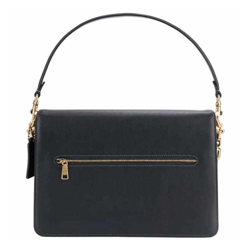 Coach Tabby 30 Gold Metal Logo Cowhide Shoulder Bag Large Women's Black
