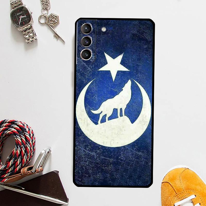 Turkey Turkish Flag Wolf Phone Case For Samsung Galaxy S24 Ultra S22 Plus S20 S21 S23 FE Note 20 10 S8 S9 S10 Cover