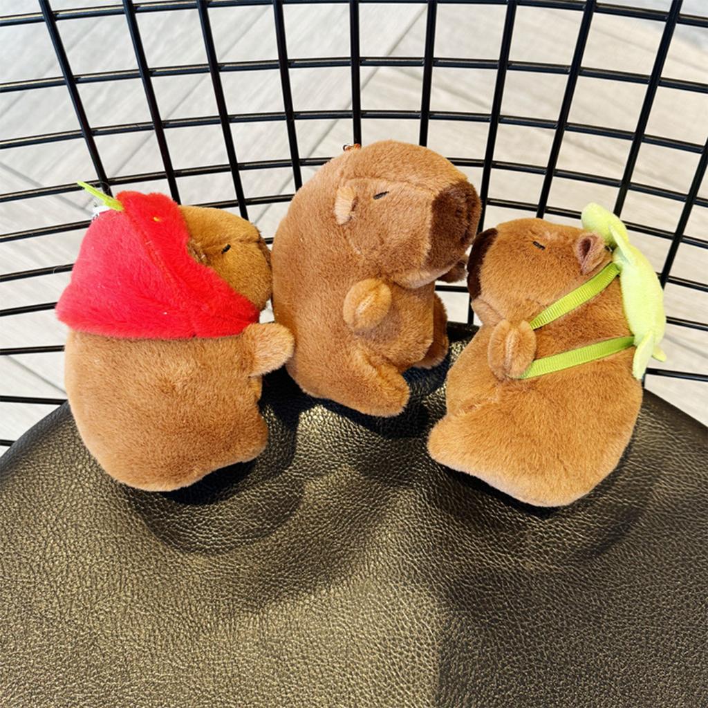 Capybara Plush Keychain Adorable Soft PP Cotton Small Stuffed Animal Pendant for Backpack Bag