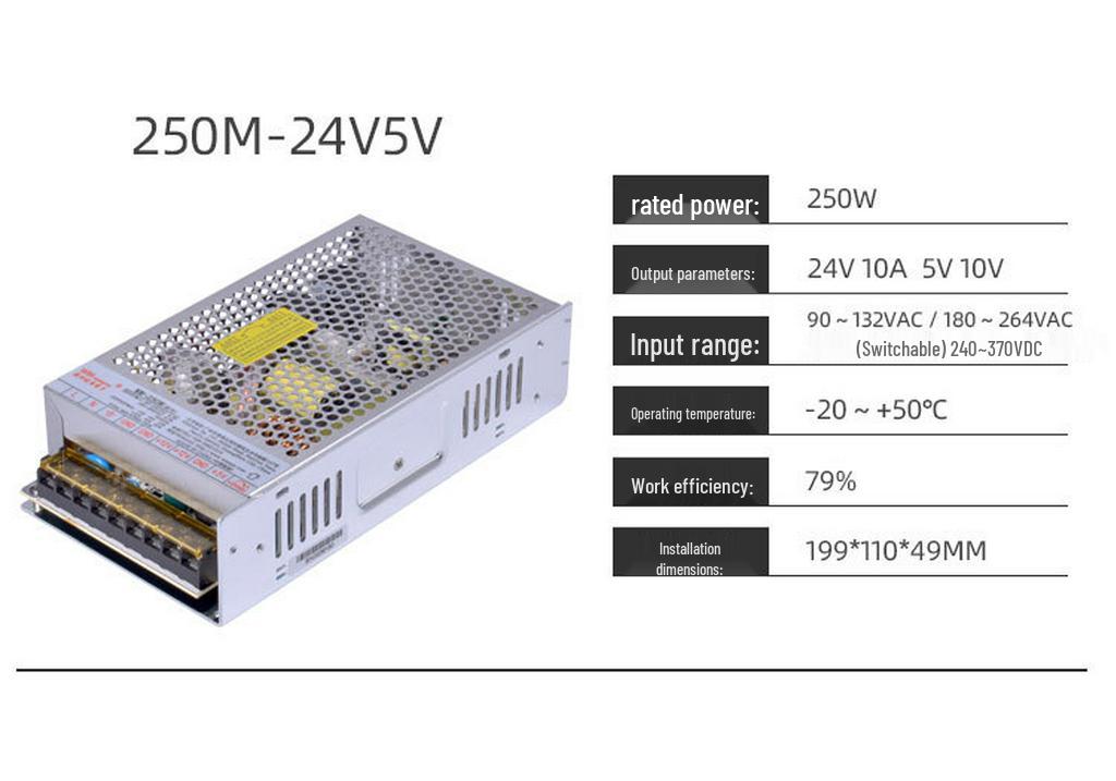 Ultra-Thin Dual Output Switching Power Supply 5V/24V - Multi-Output Constant Voltage Supply