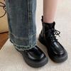 Martin Boots Women's New Autumn and Winter Thick-soled Heightening British Style Small Versatile Black Short Boots