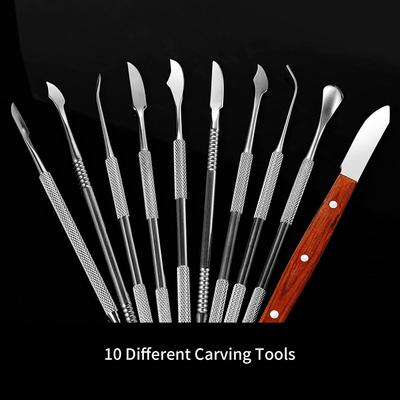 Set di 10 Pezzi/Set Strumenti Dentali Spatole Coltello per Gesso Pratico Versatile Strumenti per Scultura Cera Denti Strumento Strumento per Strumentario Odontoiatrico