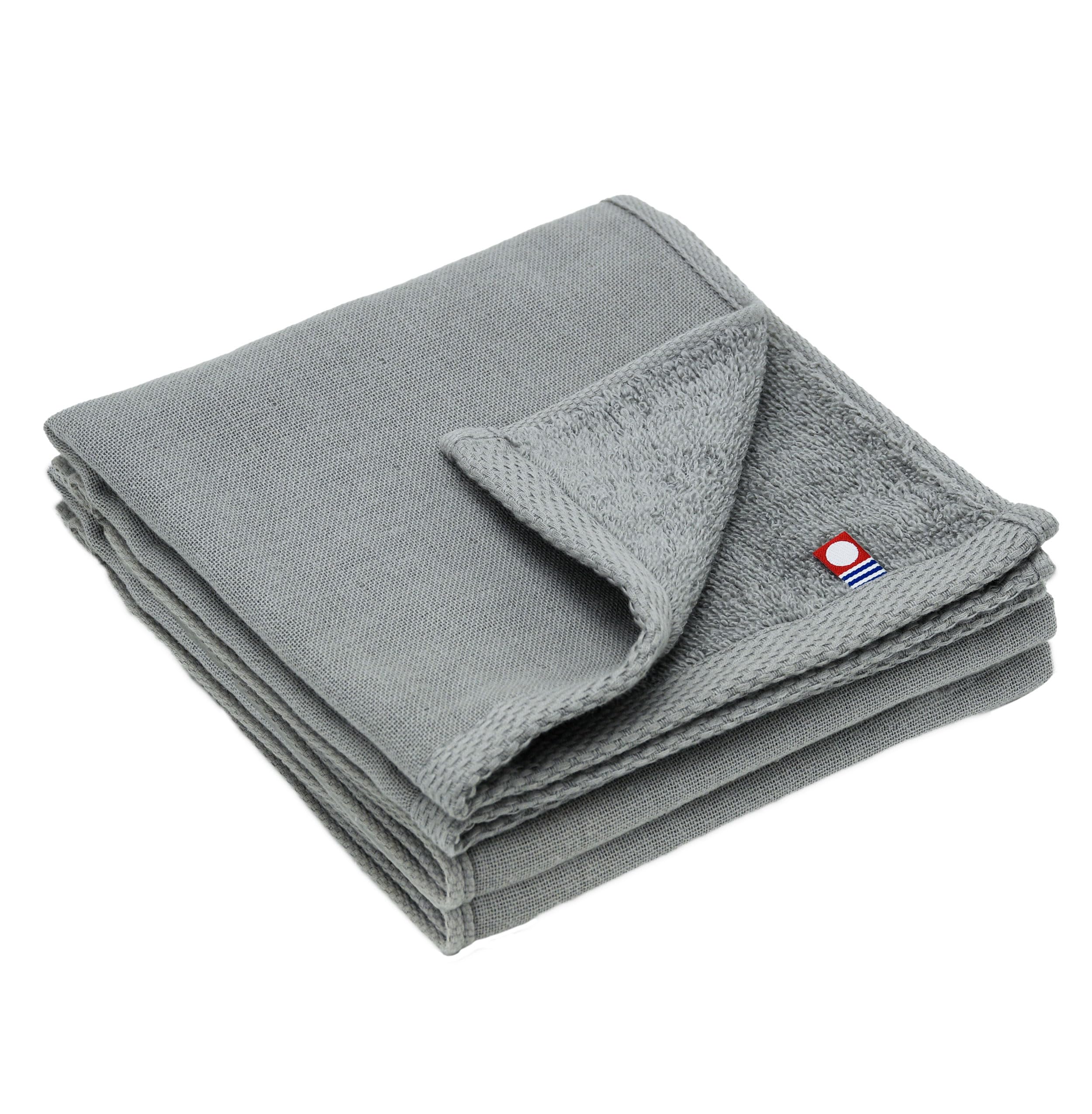 

Broccoli House Imabari Pile Gauze Hand Towels of 34 x Made in Cotton & (Set 3), 35cm, Thin, Quick-Drying, Absorbent, Japan, 100% (Gray) серый