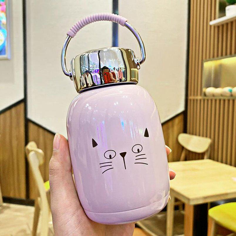 Portable Thermos Bottle Stainless Steel Unisex Mini Cartoon Animal Travel Cute Thermo Cup