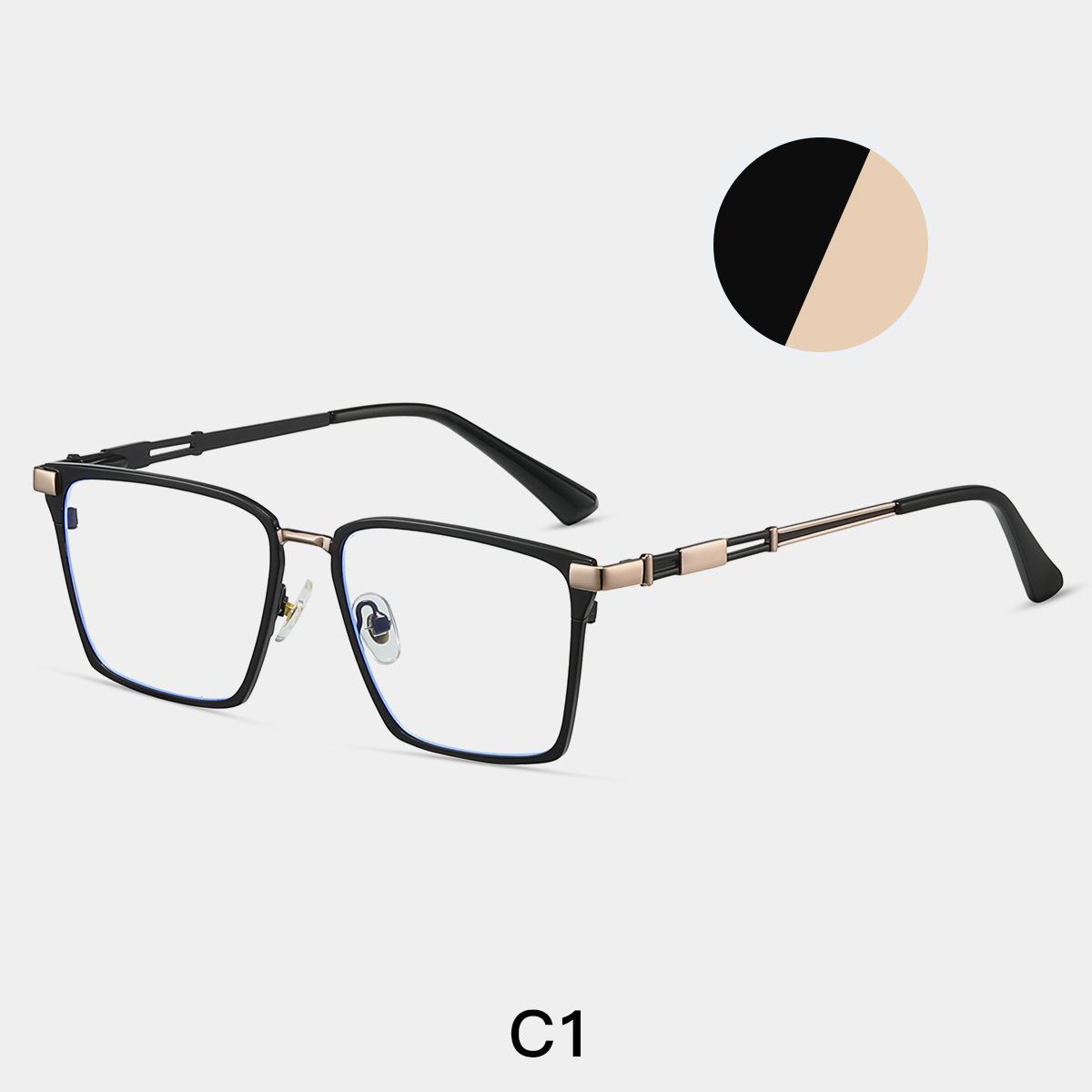 

Men Square Metal Large Frame Reading Glasses TR90 Spring Leg Elderly Presbyopia Glasses 2025 New Blue Light Blocking Eyeglasses 0