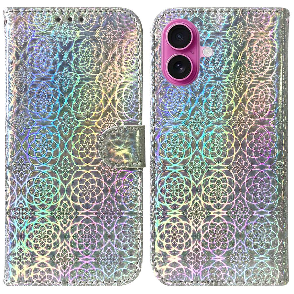 For iPhone 17 Stand Case Dazzling Flower Leather Phone Cover