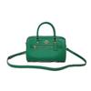 Used 9726 Roan Satchel 79946 7922 Cross Grain Calfskin 2-Way Shoulder Bag Crossbody with Metal Logo Green Unisex from