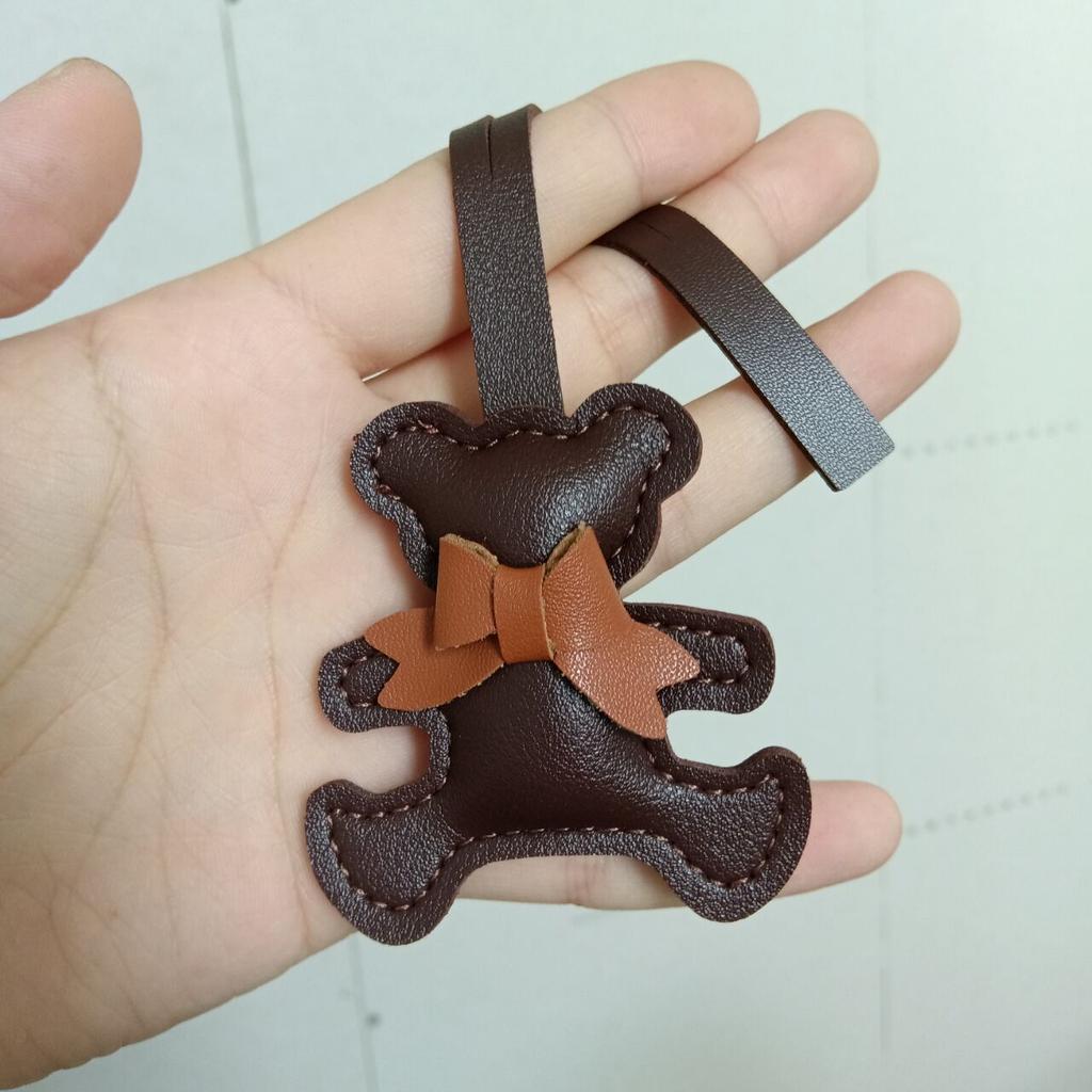 Cartoon PU Animal Key chain Cute Bear Keyring For Women Keychain Backpack Pendant Ornaments Girls Gift