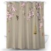 Flowers Birds Bath Curtain Waterproof Fabric Shower Curtains Floral Leaves Printing Bathroom Screen Landscape Home Decoration
