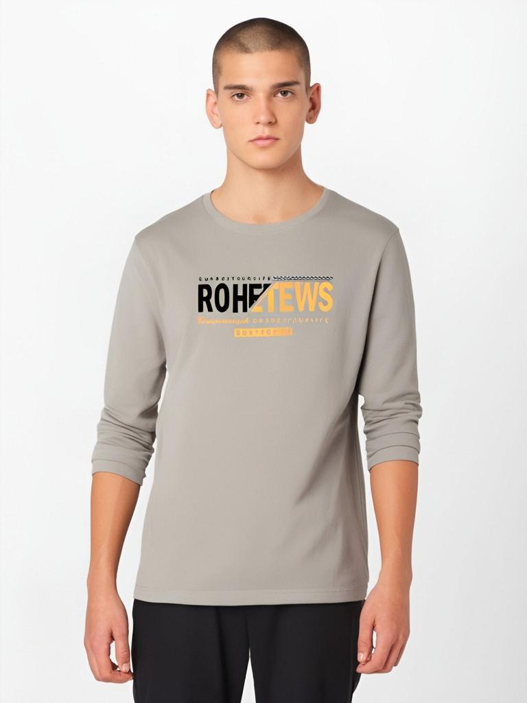 Fall Winter Casual Mens Long Sleeved Tee Shirt Pure Cotton S-5XL Man Sweatshirt