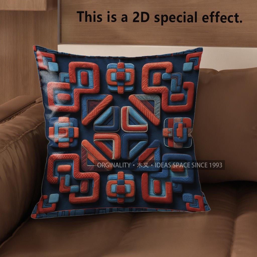 2D Aztec Geometric Pattern Throw Pillow Covers** Pattern Cushion Cover Suitable For Sofa Bedroom Car Pillow Cover