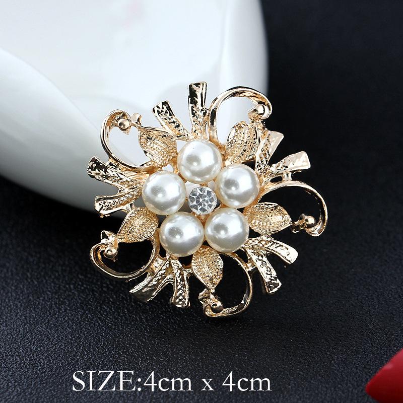 Mode Kristall Strass Persönlichkeit Vielseitig Perlenkranz Kleine Brosche Anstecknadel Damen Seidenschal Schnalle