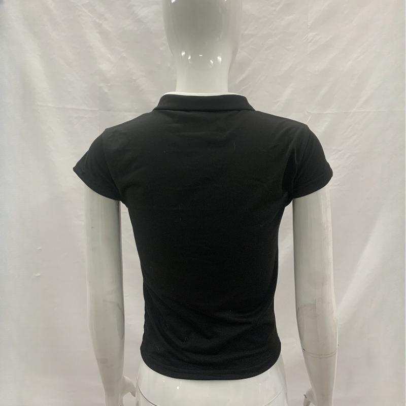 European and American summer retro Chinese style niche buckle women's slim fit cheongsam collar top