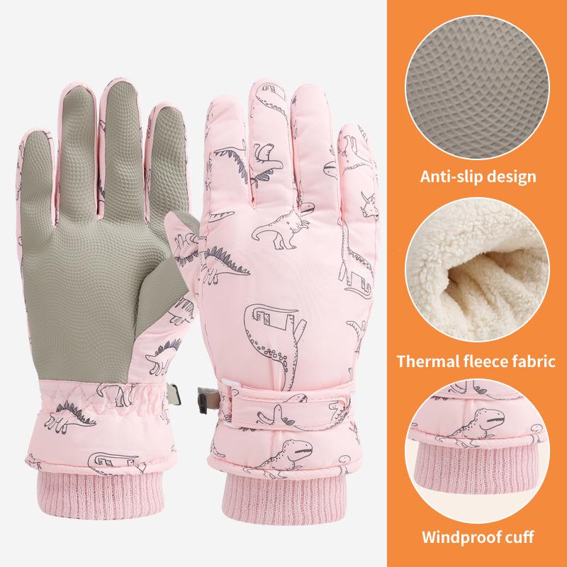 Children's Winter Ski Gloves: Warm, Windproof & Waterproof for Ages 6-13