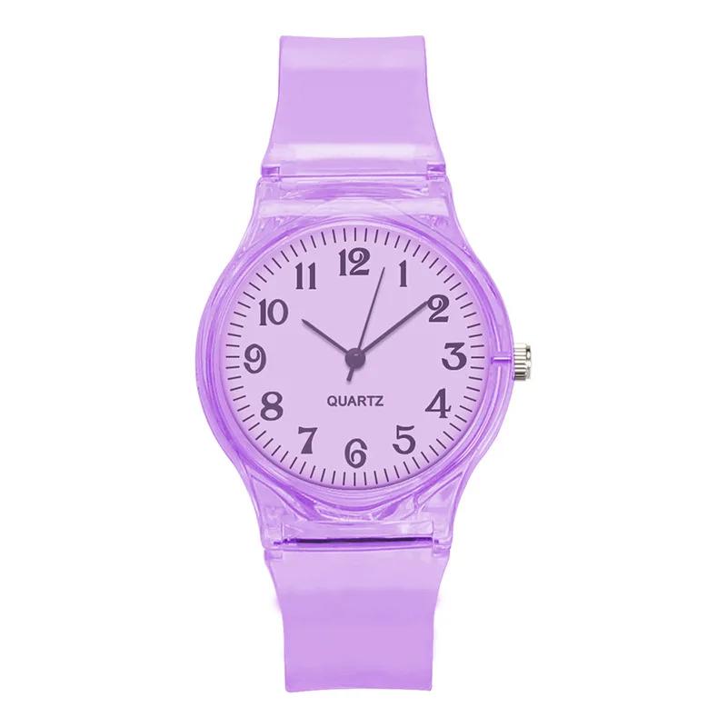 Casual Fashion Women Lady Silicone Jelly Quartz Watch Women Lovely Wristwatch Transparent Summer Candy Color Student Clock