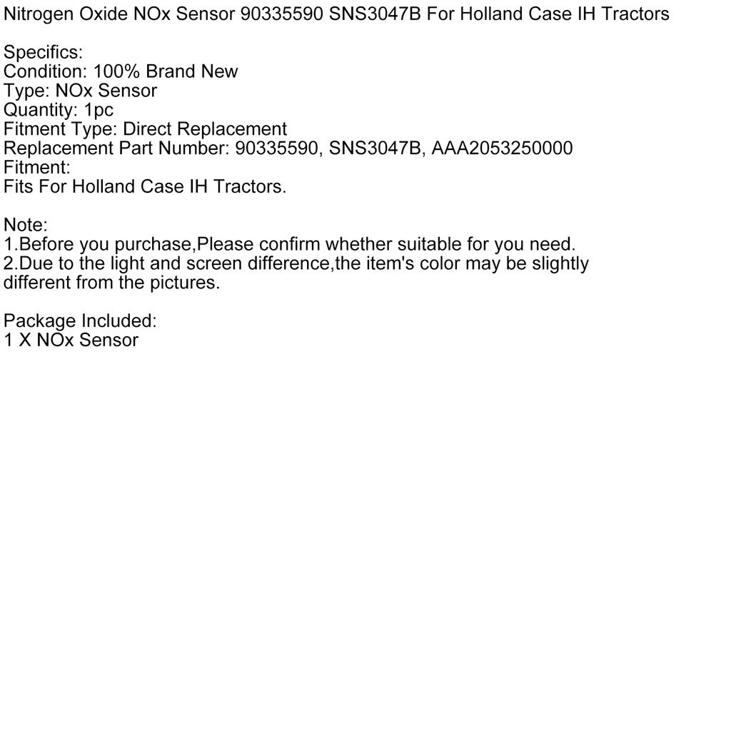 Nitrogen Oxide NOx Sensor 90335590 SNS3047B For Holland Case IH Tractors