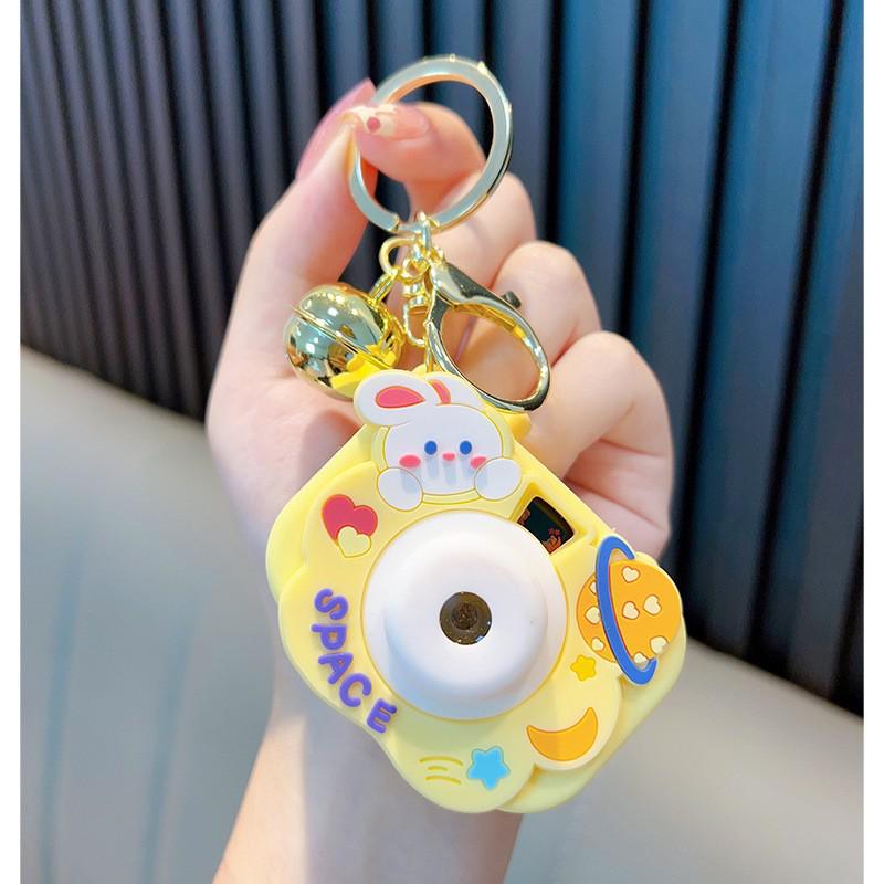 Luminous Cartoon Projector Camera Keychain - Small Gift & Bag Pendant