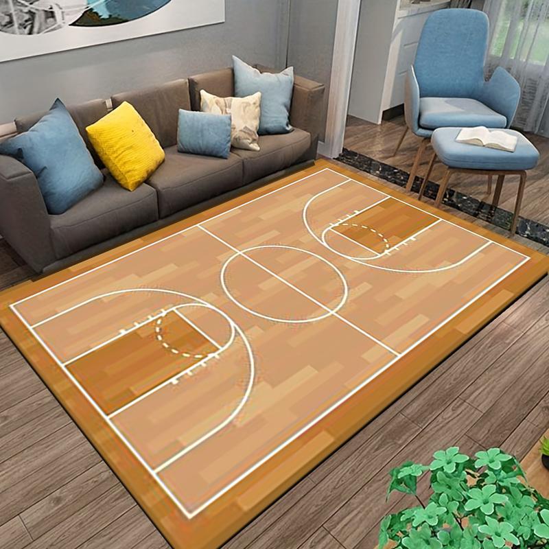 Basketball Court Print Carpet for Bedroom Living Room Decor Stylish Suitable for Use As an Anti-slip for Living Room Bedroom Sofas