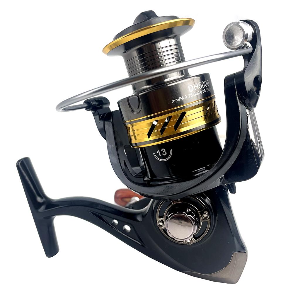 بكرات الصيد من سلسلة DH2000-DH7000 5.2:1 بكرة صيد معدنية متينة بوزن 17-22 رطل لصيد الأسماك الدوارة بشكل أكثر سلاسة لجميع أنواع المياه