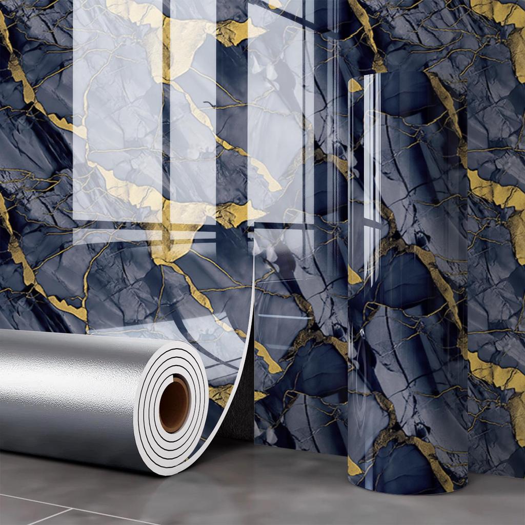 Samoprzylepna Wodoodporna Tapeta z Płytki Marmurowej na Ściany Łazienki