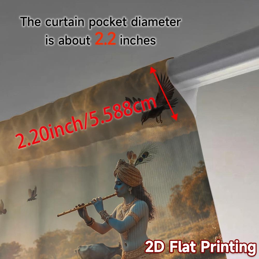 Set Of 2 Flat Printing Curtains Without Rod River Harmony Popular Creative Polyester All Seasons Curtain Made