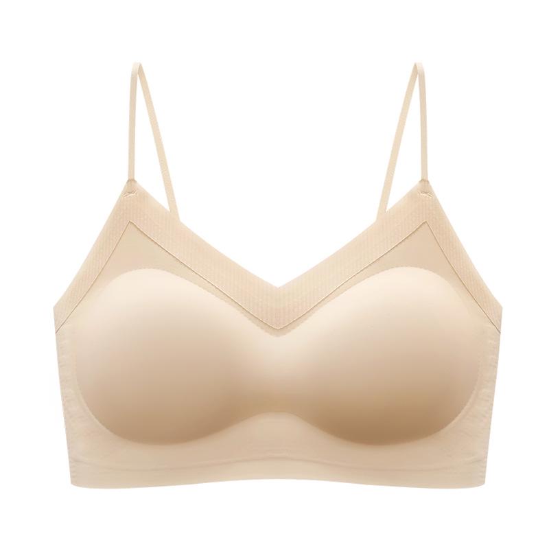 Бесшовный корректирующий топ-камисоль с гелевыми полосками: Женский бюстгальтер с тонкими бретелями против провисания с красивым дизайном спины L (Recommended for 115-135 lbs)