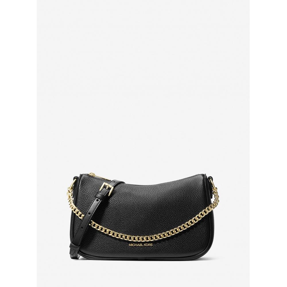 Michael Kors Carmela Pebble Leather Convertible Crossbody Medium 35f4g1qc6l1 Black