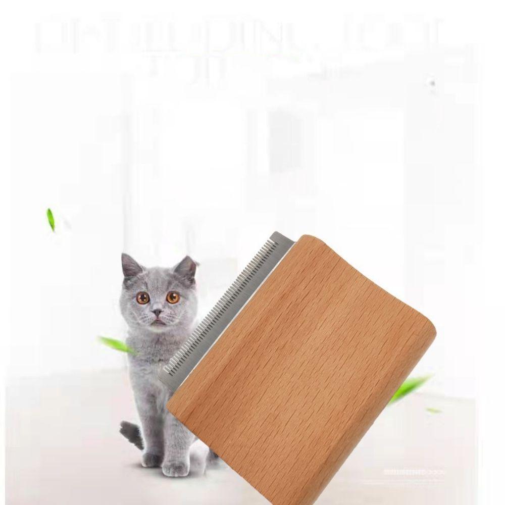 Wood Color Dog Hair Removal Comb Stainless Steel Horse Brush Multipurpose Pet Supplies