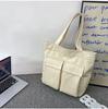 Canvas Bag Large Capacity Men Women's Shoulder Bag Student Class Hand Tote Bag