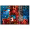 Three Piece Picture Canvas Print Red Abstract Hand Painted