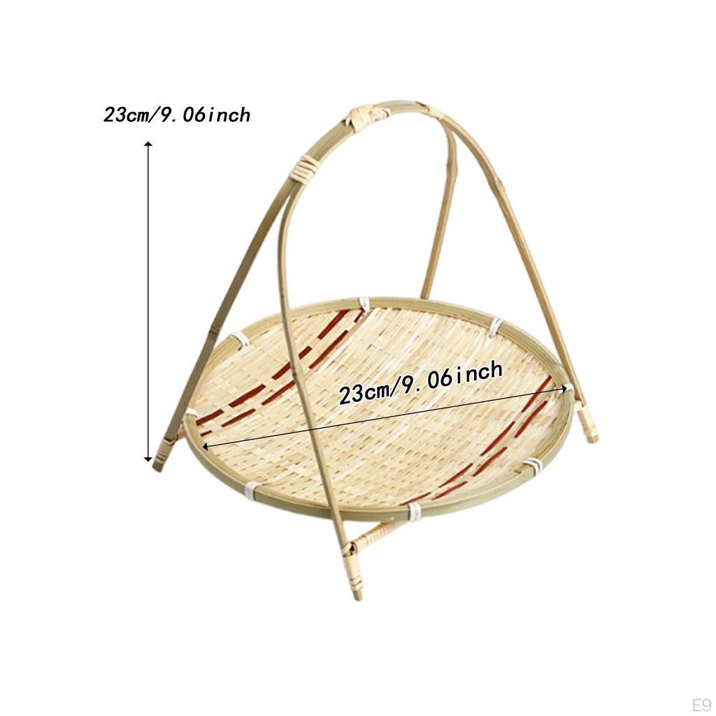 Bamboo Woven Basket ,Kitchen Counter Organizing ,Portable, Fruit Food Vegetable Storage for