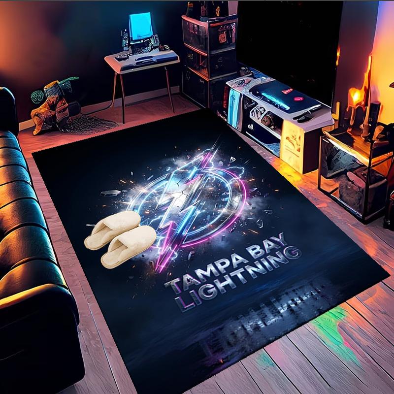 Tampa Lightning Logo Area Rug Suitable for Indoor And Outdoor,Carpets for Kitchens, Homes, Offices, Living Rooms,Home Decor,Christmas Gift