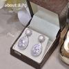 Noble Women Temperament Drop Earrings with Brilliant Zirconia Bridal Wedding Accessories with Delicate Design Luxury Gift