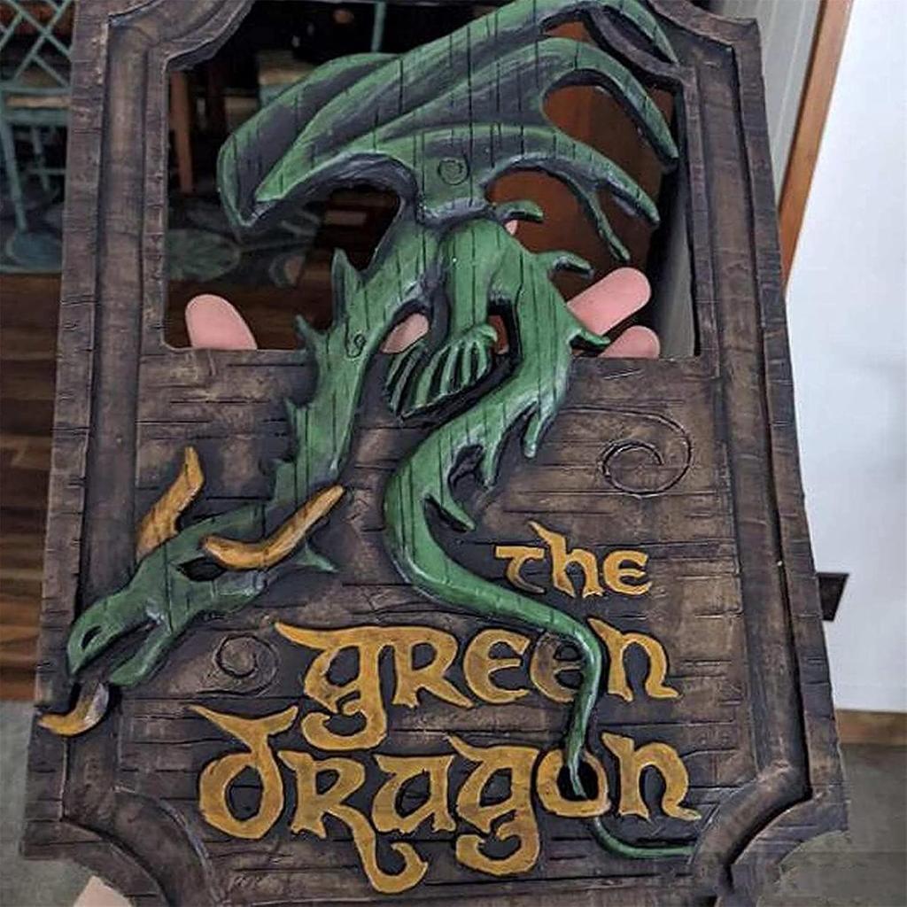 Lord of The Rings The Prancing Pony and The Green Dragon Pub Signs Set, Funny bar Signs, Pub Bar Home Decorative Wall Sign and Plaques for Front Door